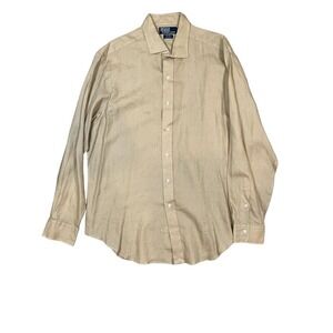 Polo‎ Ralph Lauren Button Up Linen Estate Casual Long Sleeve Shirt, Size: 16.5